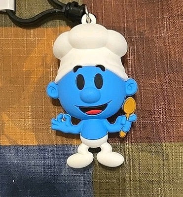 Smurfs NEW *Chef Smurf * Blind Bag Cartoon Key Chain Monogram