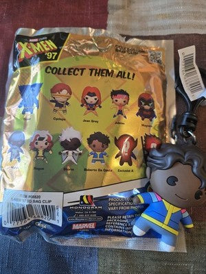 Marvel X-Men '97 NEW * Roberto Clip* Blind Bag Cartoon Monogram Key Chain Opened