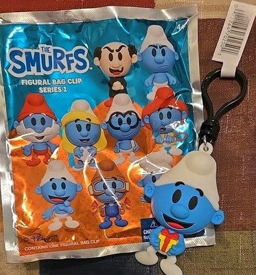 Smurfs NEW * Jokey Smurf CHASE* Blind Bag Cartoon Key Chain Monogram