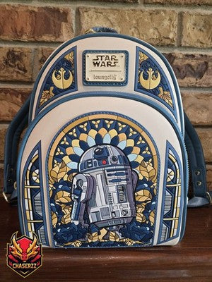 Loungefly Star Wars R2-D2 Stained Glass Portrait Mini Backpack  NWT