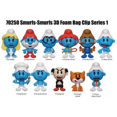 Smurfs NEW *Grouchy Smurf * Blind Bag Cartoon Key Chain Monogram