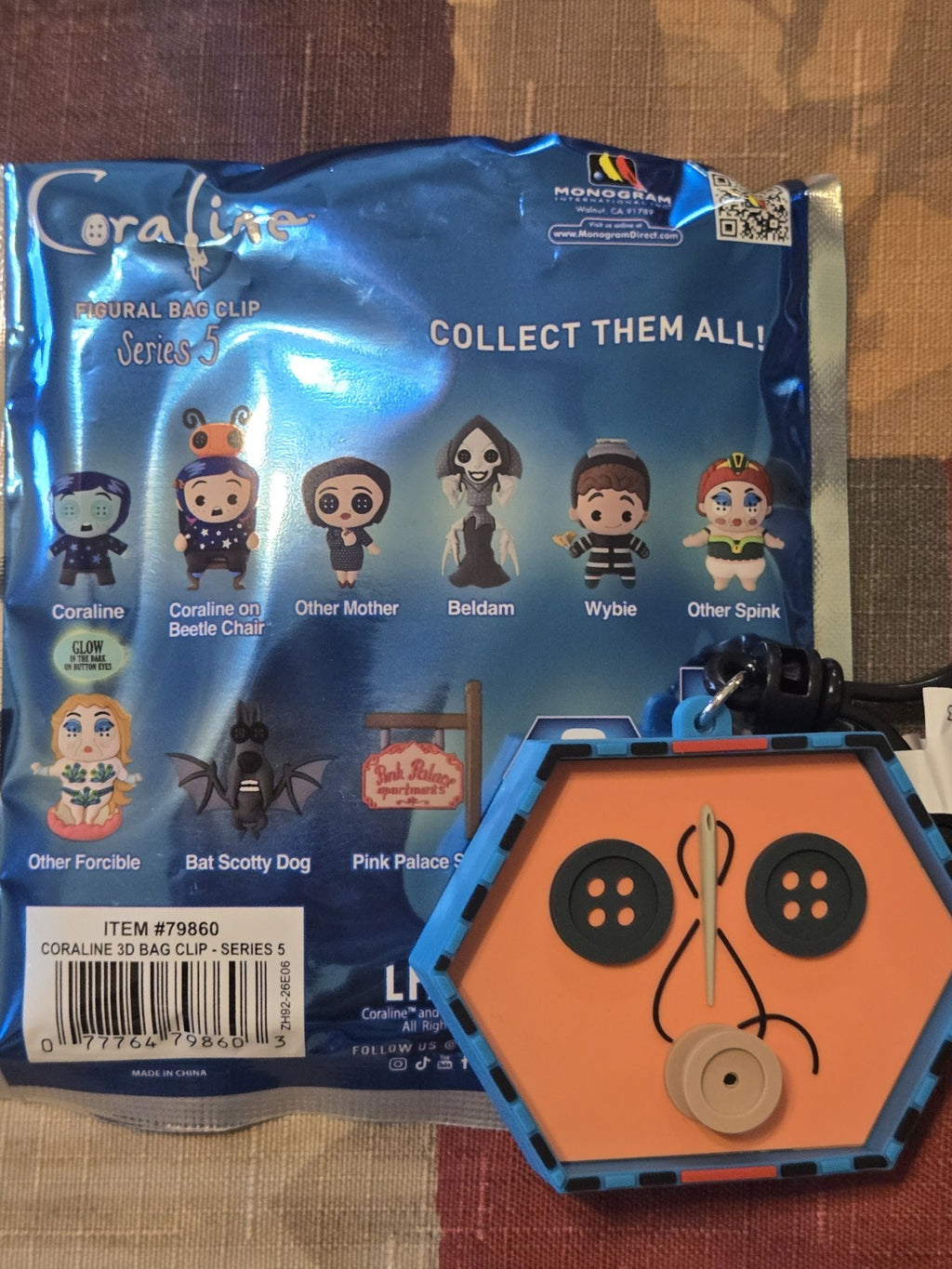 Coraline Series 5 Figural Blind Bag Clip Button Box Clip (Chase)