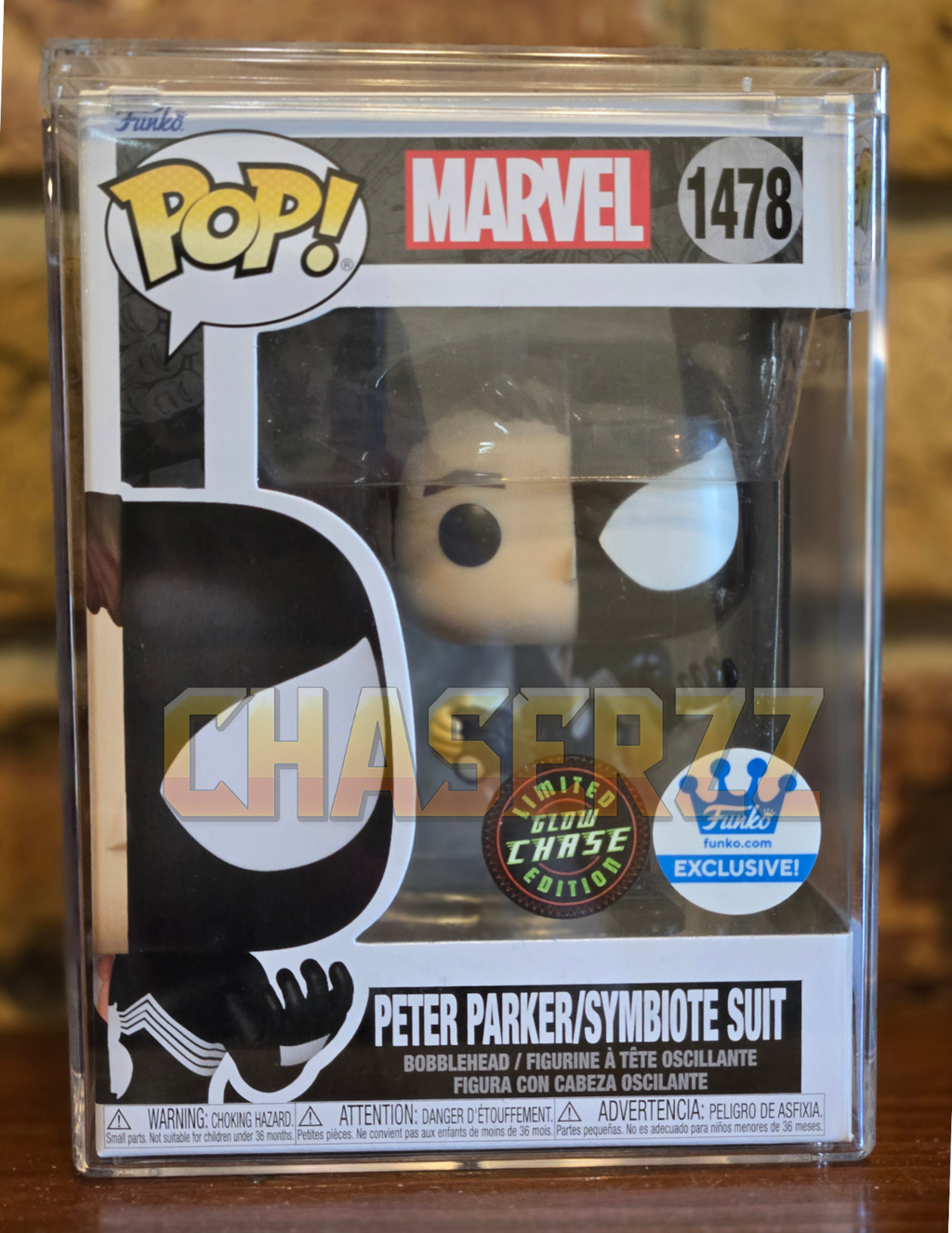 Funko Pop! Peter Parker/Symbiote Suit (GITD) (Chase) With Hard Case