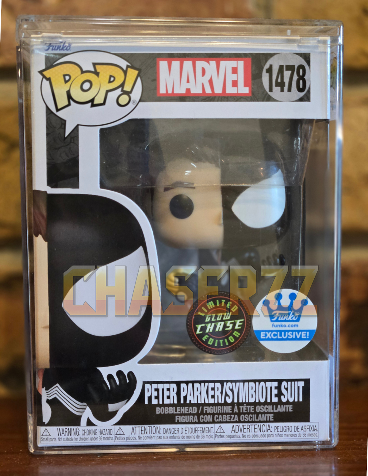 Funko Pop! Peter Parker/Symbiote Suit (GITD) (Chase) With Hard Case
