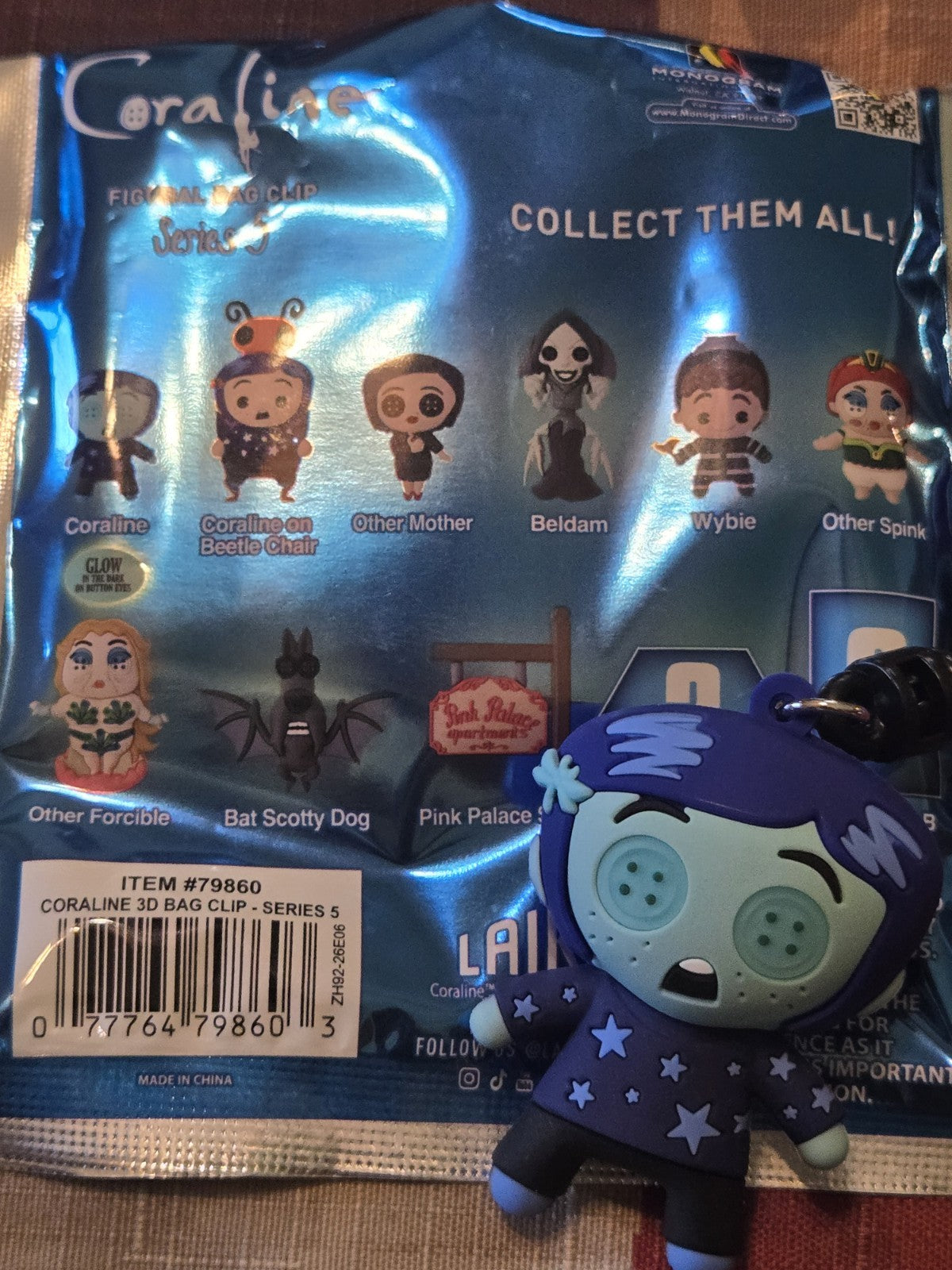 Coraline Series 5 Figural Blind Bag Clip Coraline Glow In The Dark