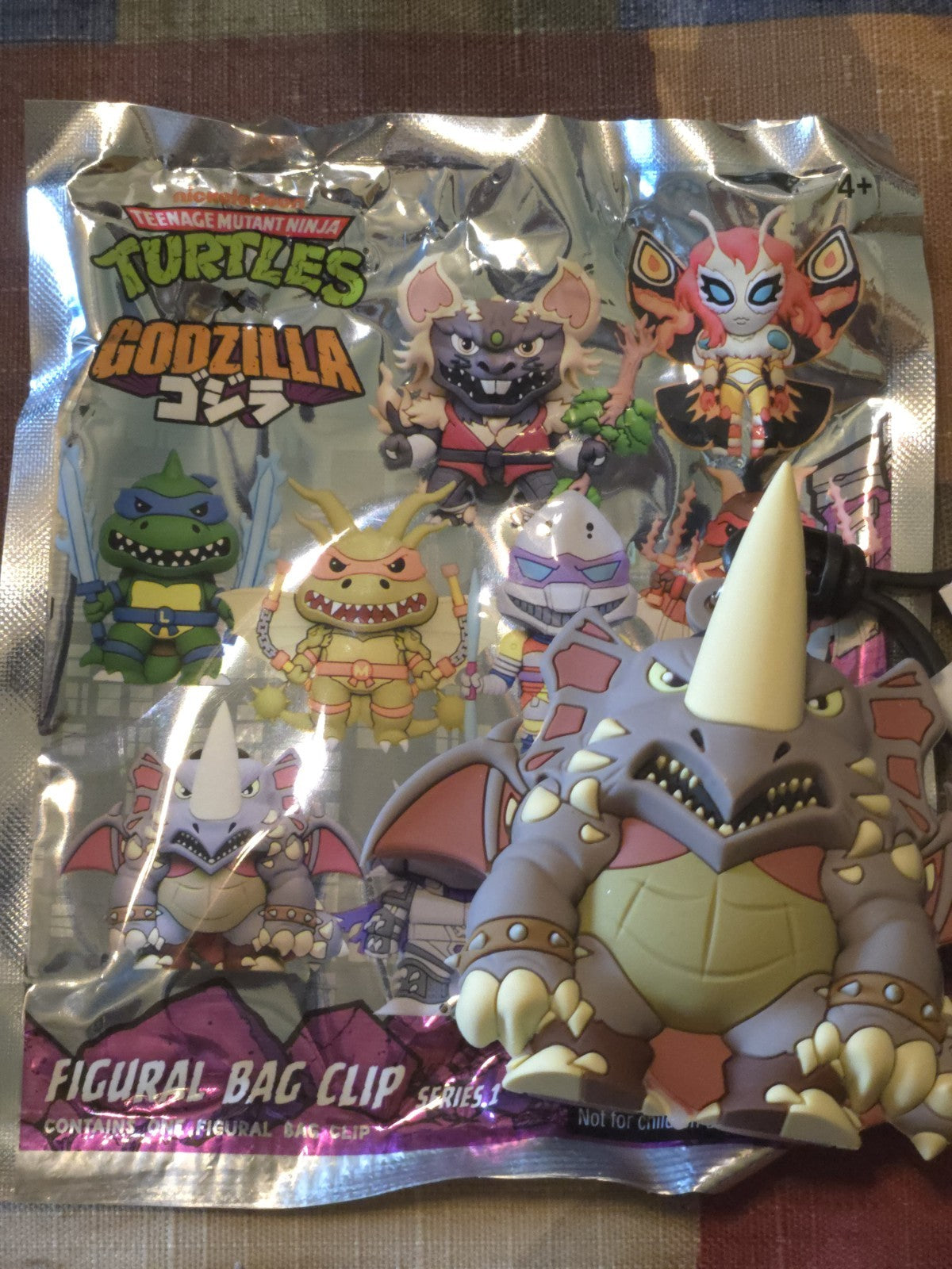 Godzilla x TMNT 3D Figural Blind Bag Clip Rockysteady X Destoroyah