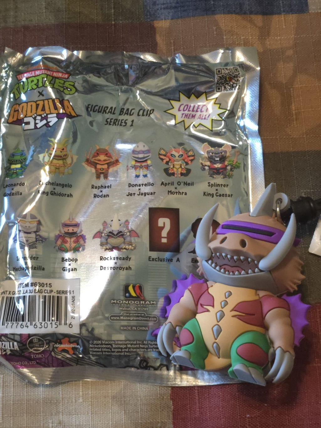Godzilla x TMNT 3D Figural Blind Bag Clip Bebop X Gigan