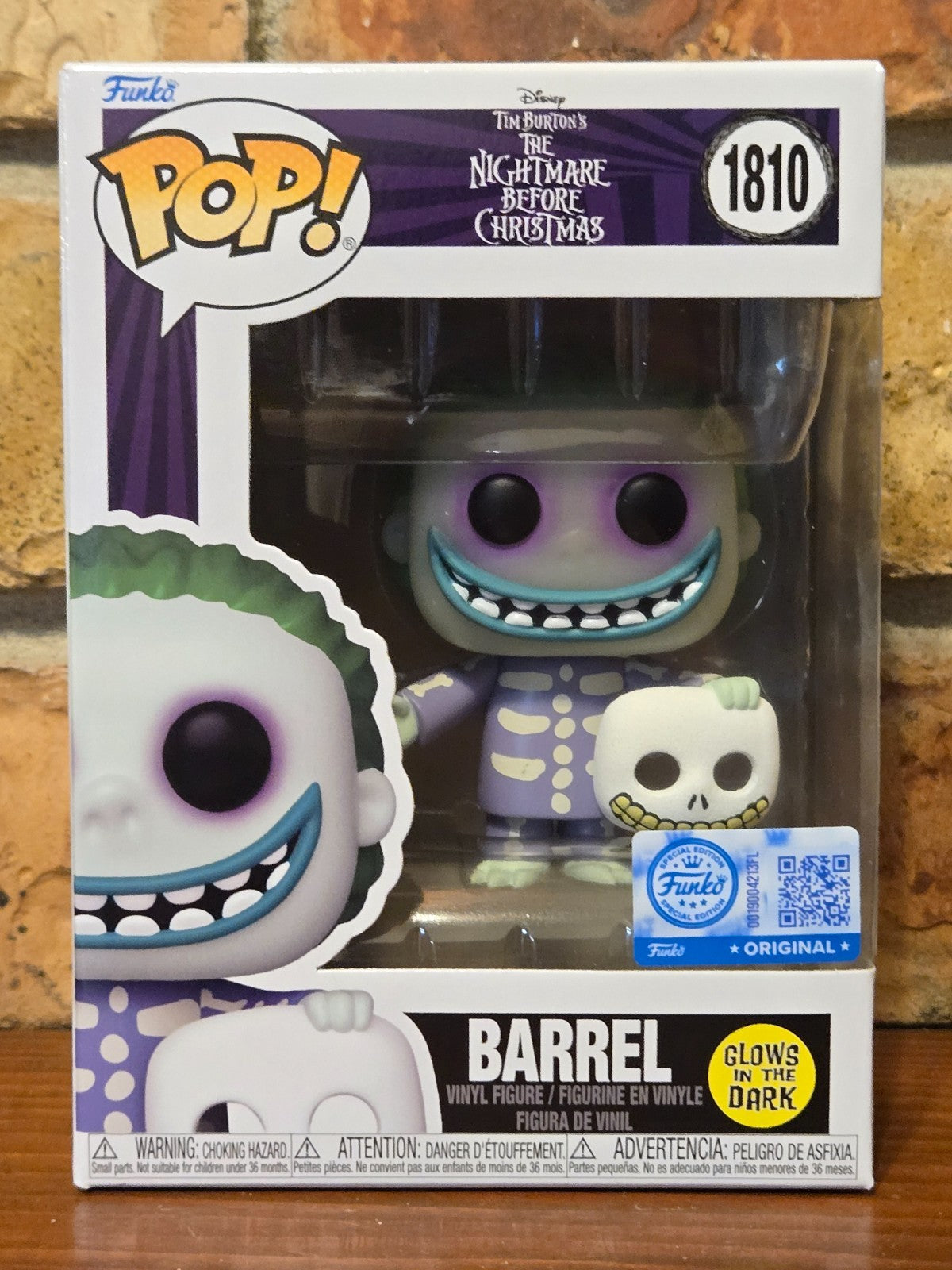 Funko Pop! The Nightmare Before Christmas Barrel #1810 Glow In Dark Exclusive