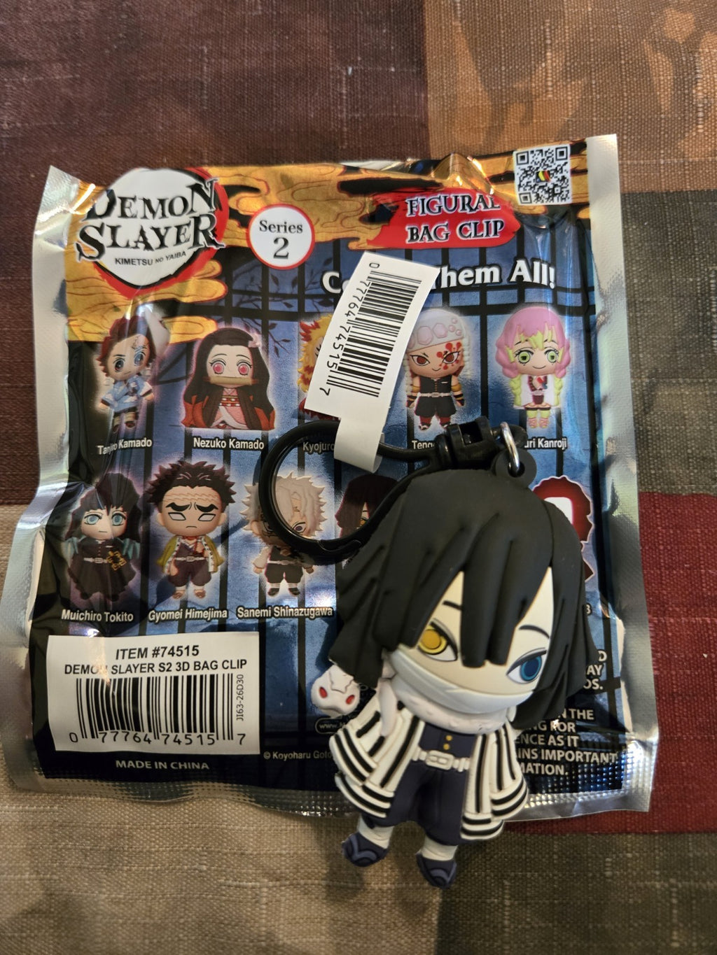 Demon Slayer  3D Foam Blind Bag Clip Series 2 Obanai Iguro