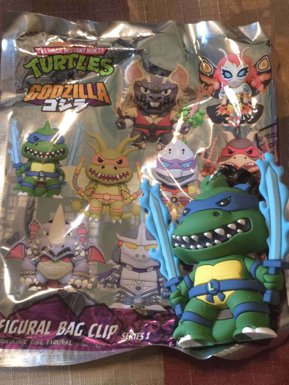 Godzilla x TMNT 3D Figural Blind Bag Clip Leonardo X Godzilla