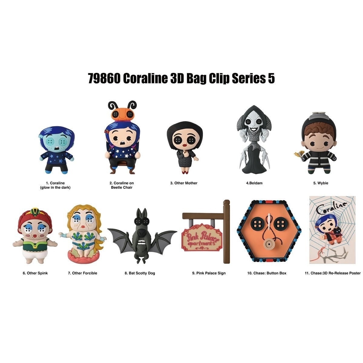 Coraline Series 5 Figural Blind Bag Clip Button Box Clip (Chase)