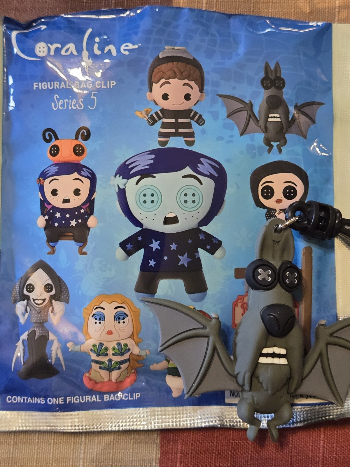 Coraline Series 5 Figural Blind Bag Clip Bat Scotty Dog