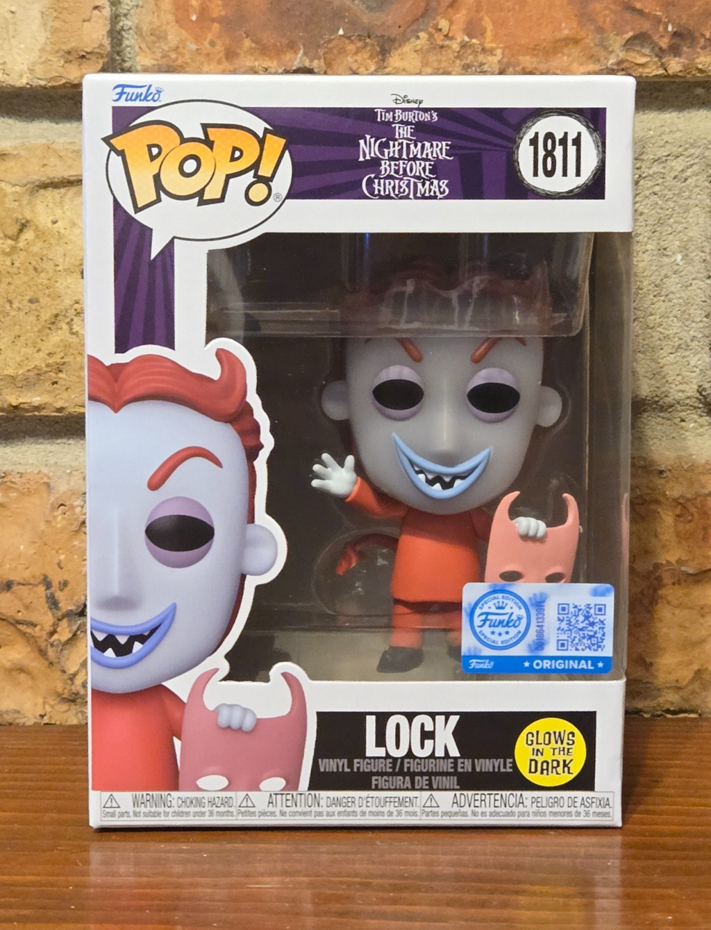 Funko Pop! The Nightmare Before Christmas Lock #1811 Glow In Dark Exclusive