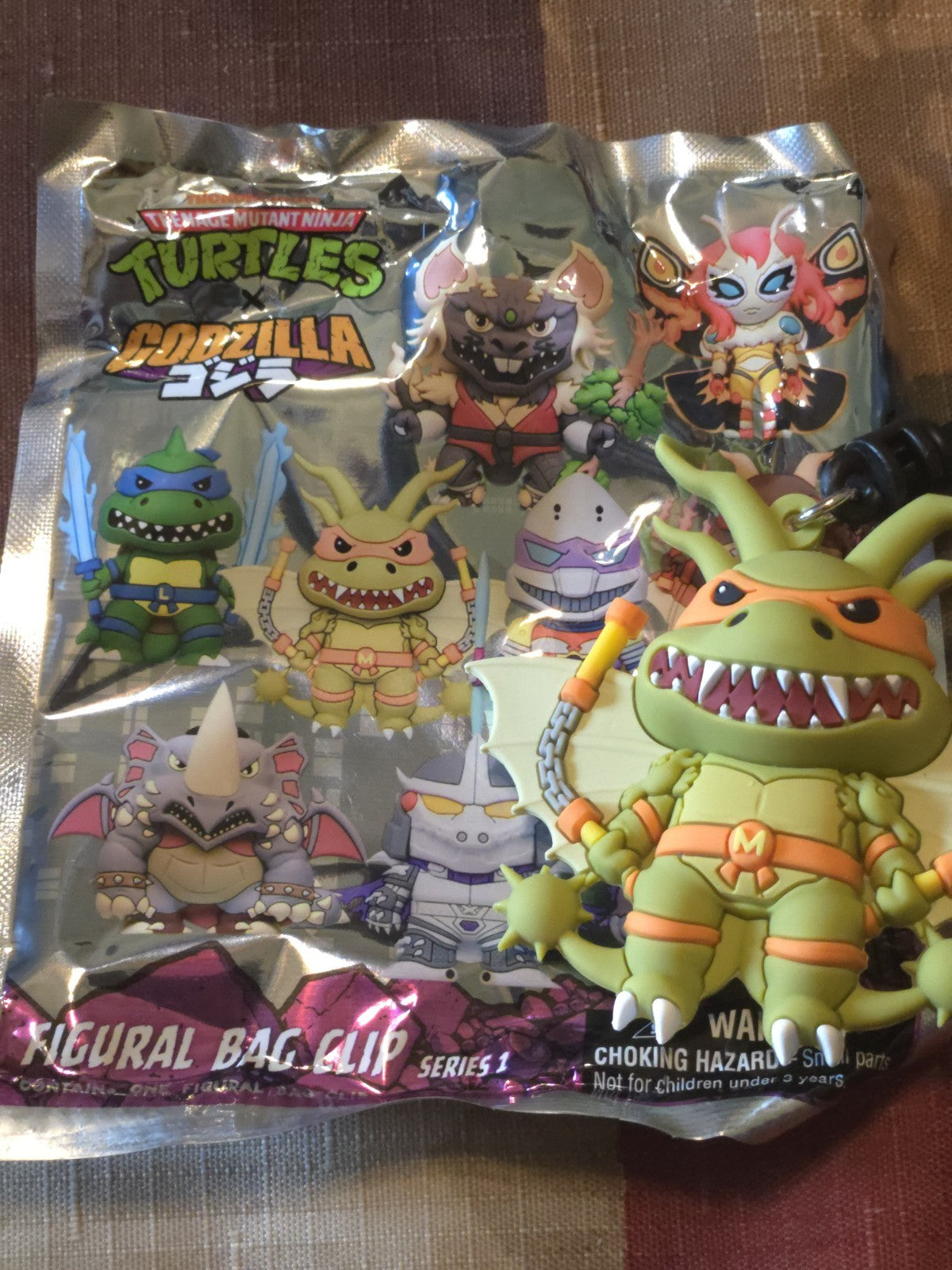 Godzilla x TMNT 3D Figural Blind Bag Clip Michelangelo X King Ghidorah
