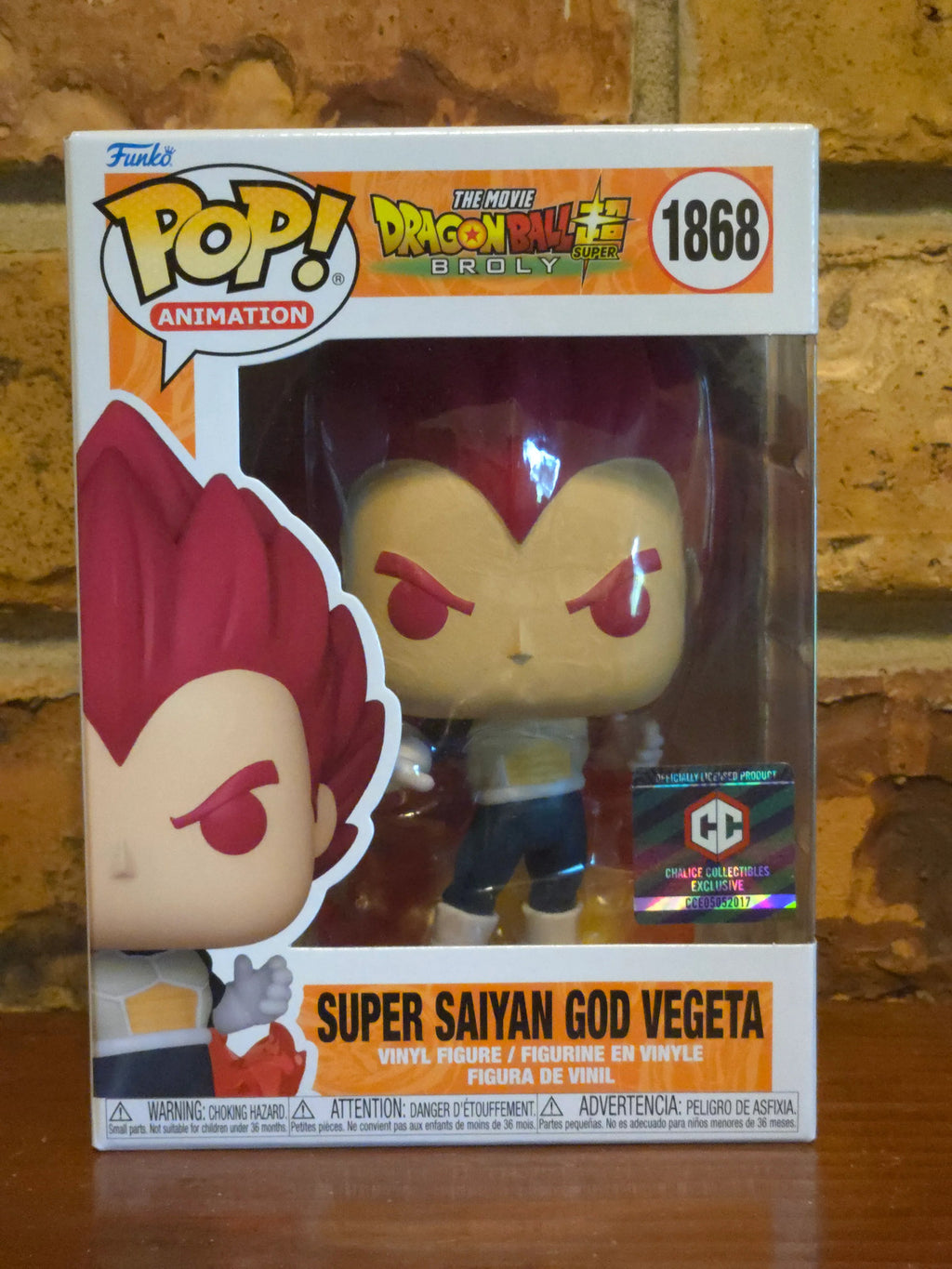Funko Pop! Dragon Ball Super Saiyan God Vegeta #1868 Chalice Exclusive