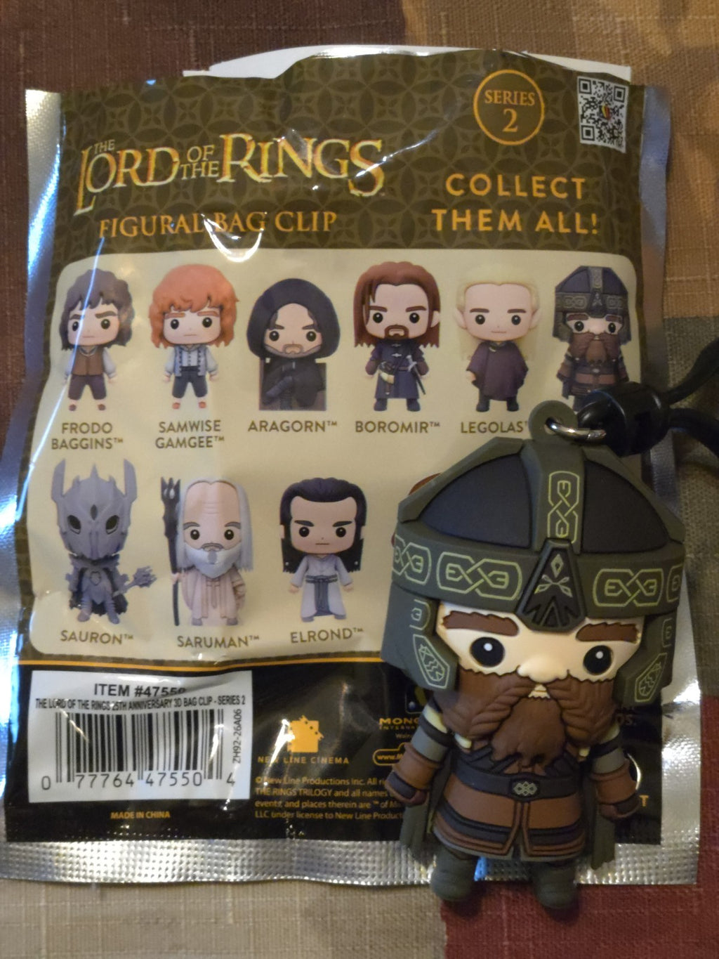 Lord of the Rings 25th Anniversary Series 2 Blind Bag Clip Gimli