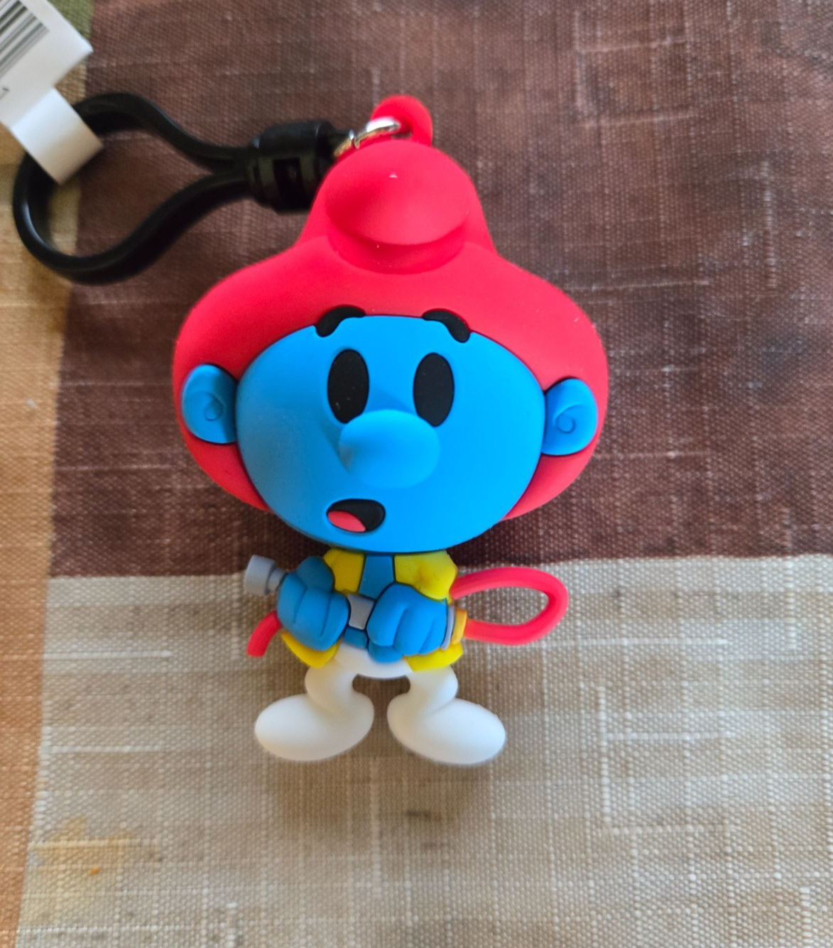 Smurfs NEW * Fireman Smurf Clip * Blind Bag Cartoon Key Chain Monogram