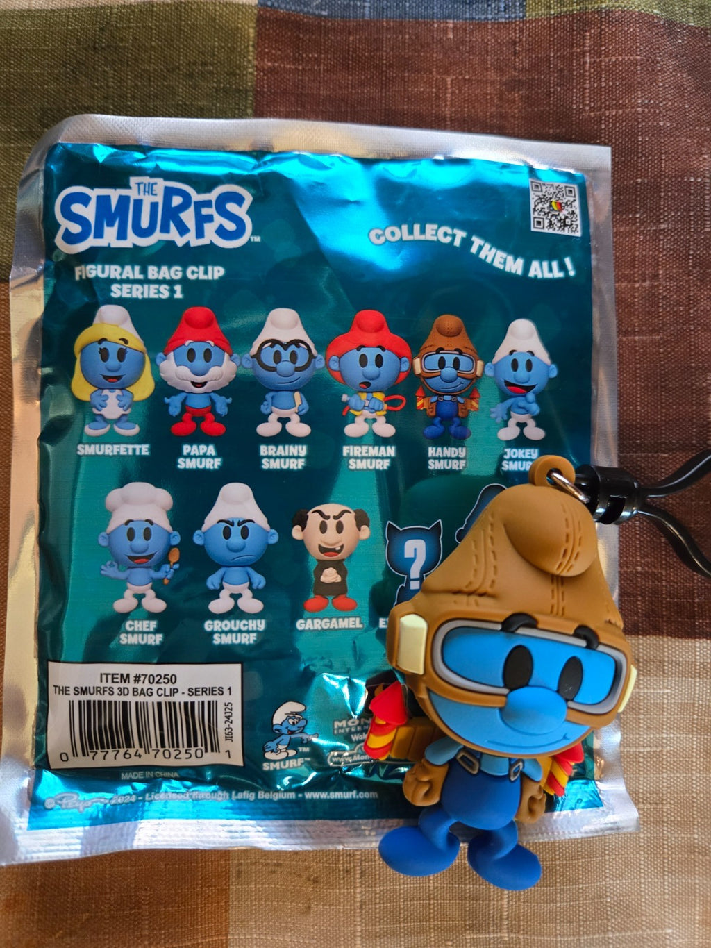 Smurfs NEW * Handy Smurf Clip * Blind Bag Cartoon Key Chain Monogram