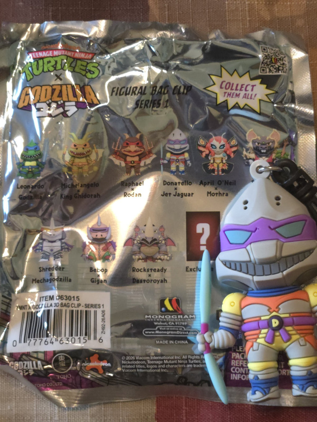 Godzilla x TMNT 3D Figural Blind Bag Clip Donatello X Jet Jaguar