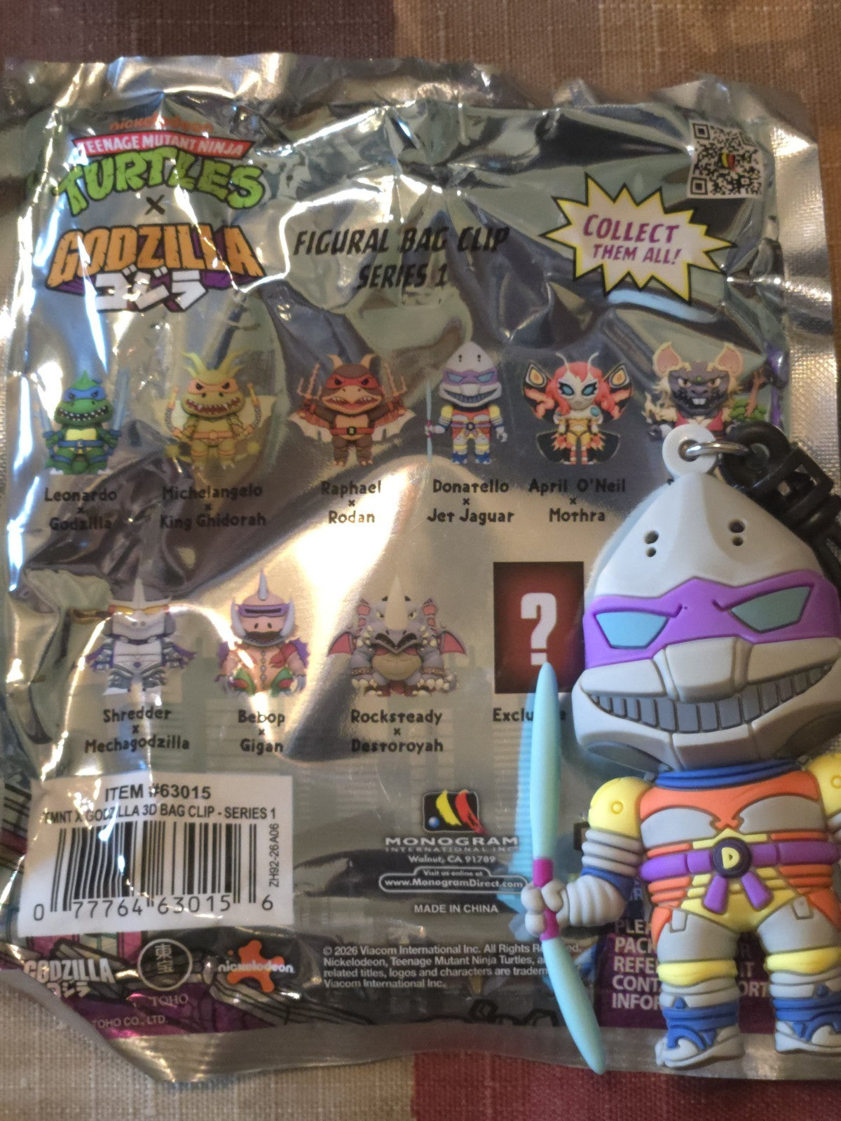 Godzilla x TMNT 3D Figural Blind Bag Clip Donatello X Jet Jaguar