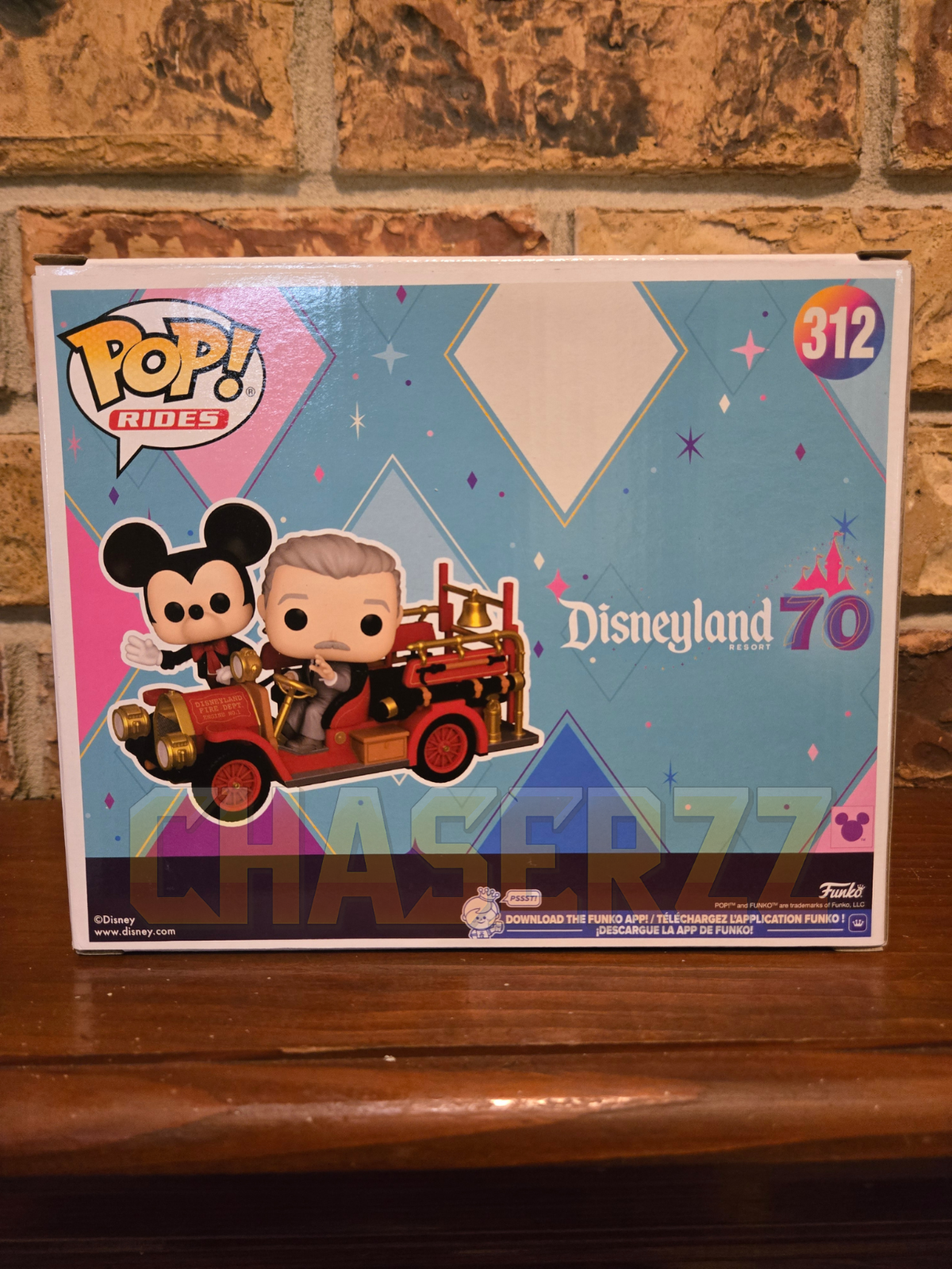 Disneyland 70th Funko Pop Mickey Mouse & Walt on Fire Engine Exclusive #312