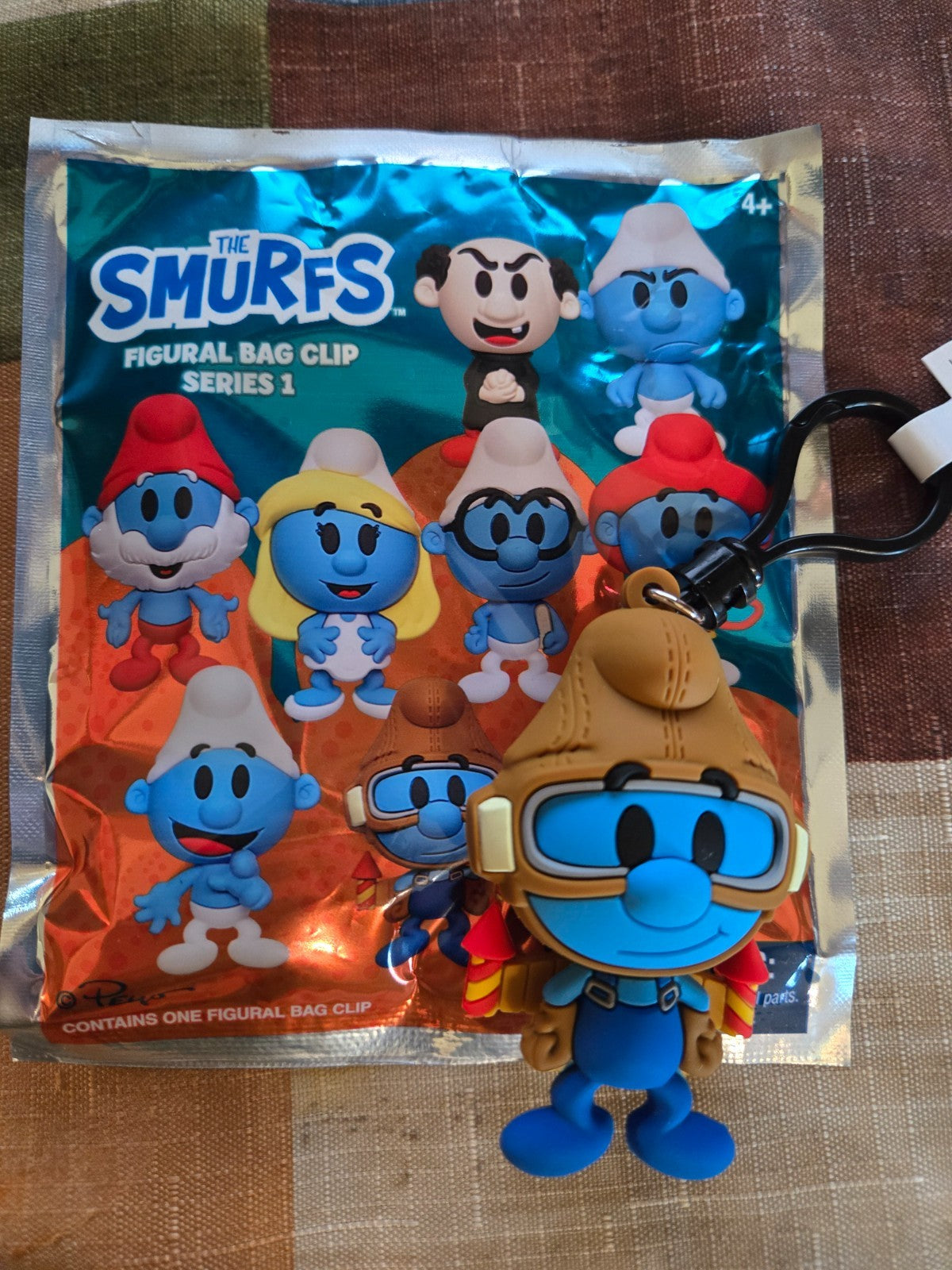 Smurfs NEW * Handy Smurf Clip * Blind Bag Cartoon Key Chain Monogram